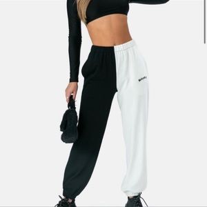 Adika baby girl black and white sweats